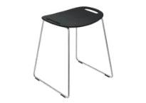 HEWI tabouret av. barre de maintien, noir/chromé