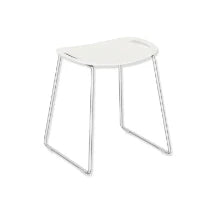Hewi 900 tabouret av. barre de maintien, charpente brossée mat, blanc de sécurité