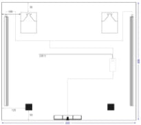 Procasa Universal panneau miroir 800 x 650 mm - 2 led vertical - avec sensor