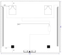 Procasa Universal panneau miroir 1000 x 650 mm - 2 led vertical - avec sensor