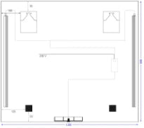 Procasa Universal panneau miroir 1200 x 650 mm - 2 led vertical - avec sensor
