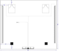Procasa Universal mirroir 600 x 700 mm - 2 LED vertical - sensor