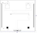 Procasa Universal mirroir 700 x 700 mm - 2 LED vertical - sensor