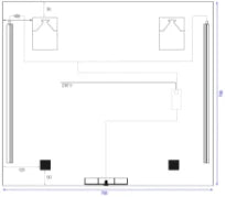 Procasa Universal mirroir 700 x 700 mm - 2 LED vertical - sensor