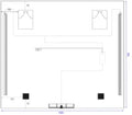 Procasa Universal panneau miroir 1200 x 700 mm - 2 led vertical - avec sensor