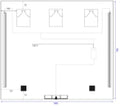 Procasa Universal mirroir 1400 x 700 mm - 2 LED vertical - sensor