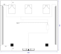 Procasa Universal mirroir 1400 x 700 mm - 2 LED vertical - sensor