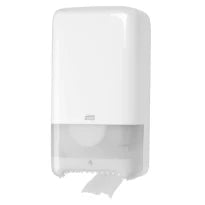 DISTRIBUTEUR PAPIER TOILETTE TORK T6 blanc synthetique twin mid size