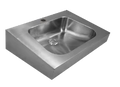 Loggere Trapazodial lavabo mural 600 x 420 mm - acier inoxydable - avec trou de robinet - sans trop-plein