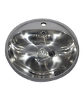 Loggere Creativ lavabo rond 460 mm - acier inoxydable brillant - avec trou de robinet - avec trop-plein