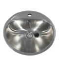 Loggere Creativ lavabo rond 460 mm - acier inoxydable satin - avec trou de robinet - avec trop-plein