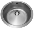 Loggere Clean lavabo à poser rond 440 mm - acier inoxydable - sans trou de robinet - avec trop-plein