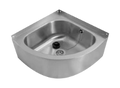 Loggere Easy II lavabo d'angle 360 x 360 mm - acier inoxydable - sans trou de robinet - avec trop-plein