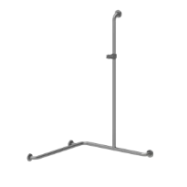 Normbau Inox Care Main courante de maintien avec support de douchette 2062310, 750 x 750 x 1200 mm, droite, Inox 009