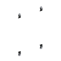Normbau Support miroir, jeu (4 pièces), 50 x 69 x 25 mm, Cavere® argent métallisé 096