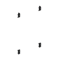Normbau Support miroir, jeu (4 pièces), 50 x 69 x 25 mm, Noir carbone 091