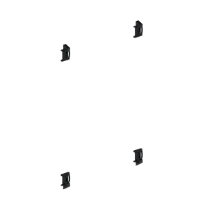 Normbau Support miroir, jeu (4 pièces), 50 x 69 x 25 mm, Noir carbone 091