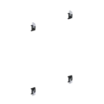 Normbau Support miroir, jeu (4 pièces), 50 x 69 x 25 mm, Cavere® Blanc satiné 092