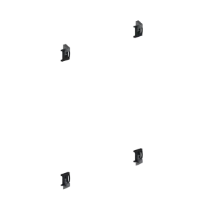 Normbau Support miroir, jeu (4 pièces), 50 x 69 x 25 mm, Cavere® anthracite métallisé 095