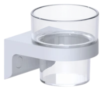 Normbau Cavere Porte-gobelet avec gobelet en nylon 7500440, Cavere® Blanc satiné 092