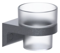Normbau Porte-gobelet avec gobelet en verre, 84 x 80 x 100 mm, Cavere® anthracite métallisé 095