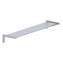 Normbau Cavere Tablette en verre, 650 x 150 mm, Cavere® argent métallisé 096