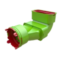 Ubbink Air Excellent système joint-clic AE55SC-AE48C adaptateur coude 90° - ovale 60/130mm à dia 90mm