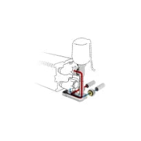 Jaga kit 111 - raccordement vers le mur départ à l'intérieur - EK3/4 - Tête de vanne manuelle - raccords bicônes EK3/4 x 20/2 VPE/ALU