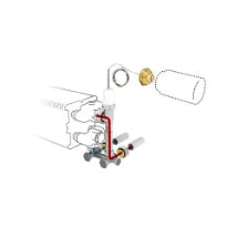 Jaga kit 117 - raccordement vers le mur - départ à l'extérieur - commande en partie haute - EK3/4 - Tête de vanne thermostatique Deco blanc - raccords bicônes EK3/4 x 15/1 mm