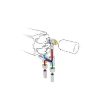 Jaga kit 182 - raccordement vers le sol - départ à l'intérieur - règlement de débit automatique - EK3/4 - Tête de vanne manuelle - raccords bicônes EK3/4 x 20/2 VPE/ALU