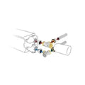 Jaga kit 225 - raccordement vers le mur - commande au sein de l'habillage - vanne Jaga - EK3/4 - Tête de vanne manuelle - raccords bicônes EK3/4 x 15/1 mm