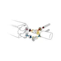 Jaga kit 25 - raccordement vers le mur - commande en partie basse au sein de l'habillage - M24 - Jaga Heimeier tête de vanne chauffer - raccords bicônes M24 x 16/2 VPE/ALU