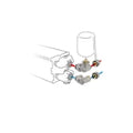 Jaga kit 28 - raccordement à droite vers le mur au sein de l'habillage, commande à distance - M24 - Tête de vanne manuelle - raccords bicônes M24 x 16/2 VPE/ALU