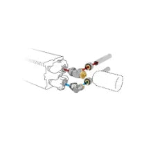 Jaga kit 285 - raccordement vers le mur - règlement de débit automatique - EK3/4 - Tête de vanne thermostatique Deco Noir - raccords bicônes EK3/4 x 16/2 VPE/ALU