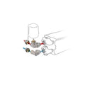 Jaga kit 29 - raccordement à gauche vers le mur au sein de l'habillage, commande à distance - M24 - Moteur thermoélectrique 230 VAC - raccords bicônes M24 x 15/1 mm