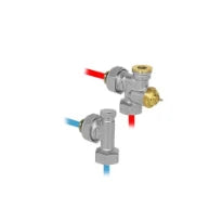 Jaga kit 303 pour Clima Beam - raccordement avec 1 vanne de départ équerre et 1 vanne de retour - Moteur thermoélectrique 24 VC - sans raccords bicônes