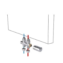 Jaga kit 49 - raccordement vers le sol - M24 - jaga tête de vanne in matte alu-look - raccords bicônes M24 x 16/1 mm
