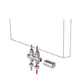 Jaga kit 49 - raccordement vers le sol - M24 - Jaga tête de vanne in roestvast staal-look - raccords bicônes M24 x 16/2 VPE/ALU