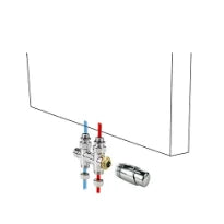 Jaga kit 42 - MM raccordement vers le sol - M24 - Jaga Heimeier tête de vanne chauffer et refroidir - raccords bicônes M24 x 15/1 mm